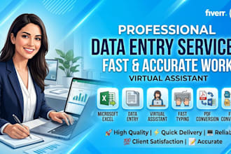 enter data in ms word  ms excel PDF , data entry