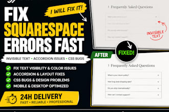 fix squarespace accordion text visibility color and transparency issues