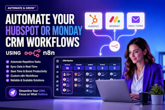 automate your hubspot or monday CRM workflows using n8n