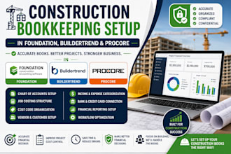setup construction bookkeeping in foundation, buildertrend and procore