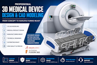 design 3d medical device, medical product, 3d cad model, solidworks prototype