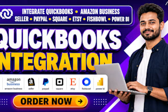 integrate quickbooks amazon business seller paypal square etsy fishbowl power bi