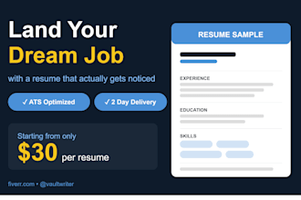 write a professional ats resume and cover letter