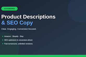 write seooptimized product descriptions and web copy