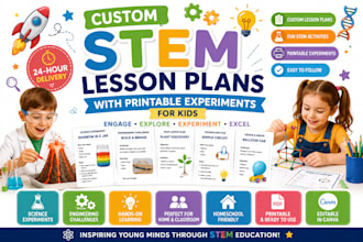 create custom stem lesson plans with printable experiments for kids