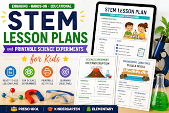 create stem lesson plans and printable science experiments for kids