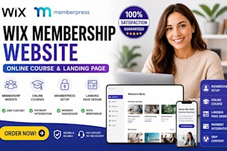 create wix membership website wix online course memberpress landing page