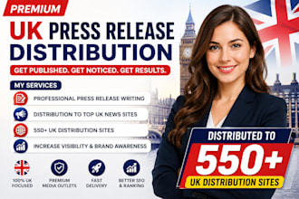write and distribute UK press release on top UK news sites