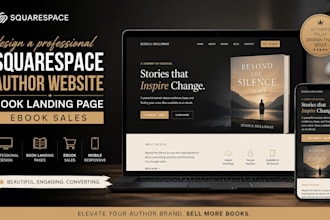 design squarespace author website book landing page  ebook sales writer website