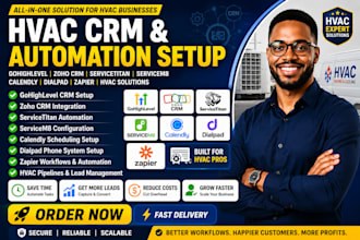 setup gohighlevel zoho CRM servicetitan servicem8 calendly dialpad zapier hvac