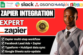 zapier integration with google sheet slack asana facebook ads hubspot crm zoom