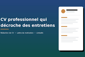 je crée votre CV professionnel qui attire l attention des recruteurs