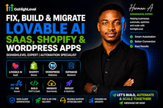 fix, build and migrate lovable ai saas, shopify and wordpress apps