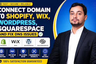 connect domain to shopify, wix, wordpress, squarespace and fix dns issues