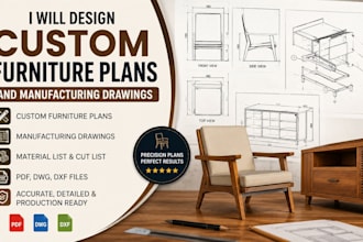 design custom furniture plans and manufacturing drawings