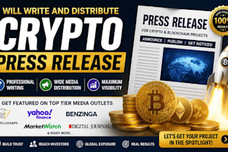 write and distribute a crypto press release