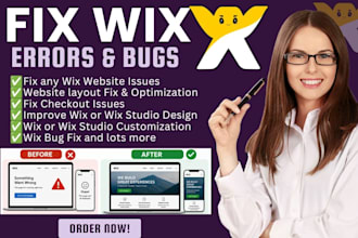 fix wix website bugs responsive issues wix studio error velo code fix cms issues