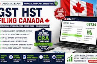 file canada gst hst return gst34, calculate input tax credits, fix tax errors