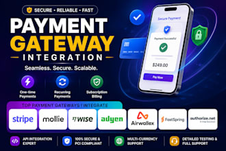 integrate stripe, mollie, wise, adyen airwallex fastspring authorize net payment