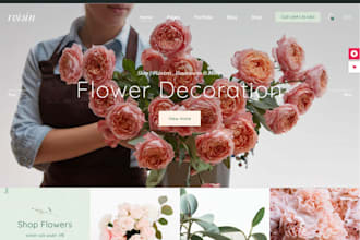 design flower website florist gift website valentine day bouquet shopify store