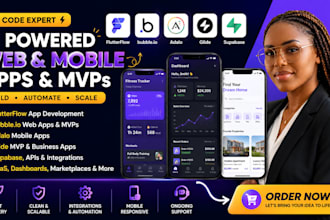 build flutterflow app, flutter flow and be mobile app using bubble io, glide mvp