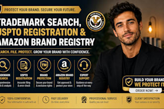 conduct trademark search, file uspto registration and amazon brand registry