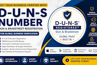 help you get a d u n s number for your llc, google, fda, apple