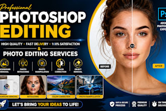 do photo editing, image manipulation and retouching, bg removal and enhancement