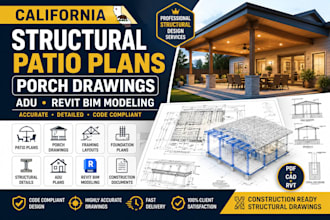 deliver california structural patio plans porch drawings adu revit bim modeling