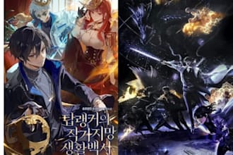design anime light novel, manga, webnovel and webtoon cover art