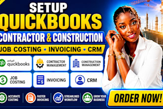 setup quickbooks contractor construction job costing invoicing crm