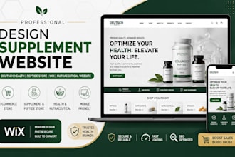 design supplement website deutsch health peptide store wix nutraceutical website