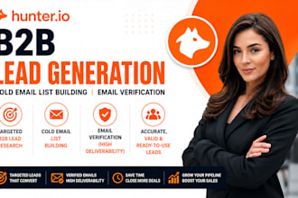 do hunter io b2b lead generation cold email list building email verification