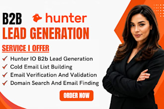 do hunter io b2b lead generation cold email list building email verification