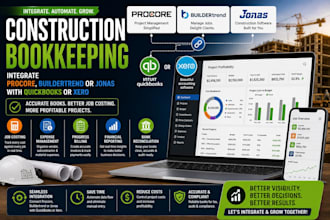 integrate procore, buildertrend or jonas with quickbooks xero for construction