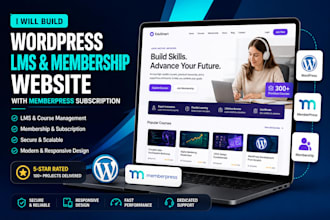 build wordpress lms membership website with memberpress subscription website