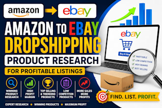 do amazon to ebay dropshipping product research for profitable listings