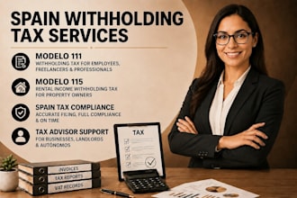 prepare spain tax modelo 111 withholding tax and 115 rental withholding tax