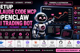 setup claude code mcp openclaw ai trading bot tradingview polymarket docker vps