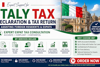 assist foreign residents with italy tax declaration tax return tax consultation