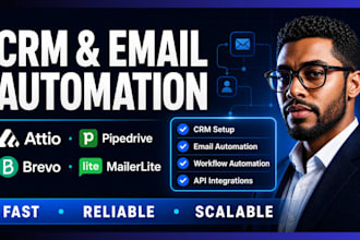 setup attio crm, pipedrive crm, brevo mailerlite email automation
