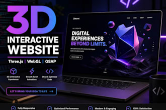 develop a stunning 3d interactive website with threejs, webgl, and gsap