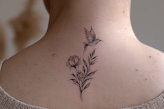 design a custom fine line minimal tattoo
