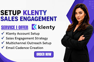 setup klenty sales engagement multichannel outreach email cadence