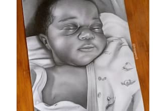 draw a hyperealistic charcoal portrait from your photo