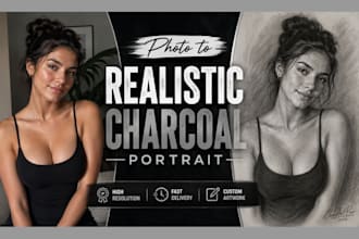 drawing a charcoal portrait from your photo