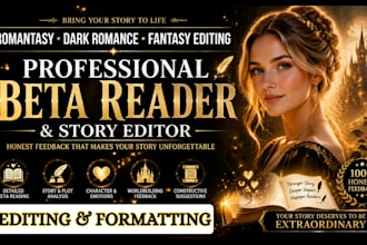 bata read dark romance, children book, fantasy romantasy beta reader and editor