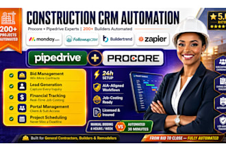 setup pipedrive buildertrend procore followup crm zapier workflow automation