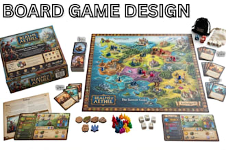 design professional board game cards, box, board and rulebook
