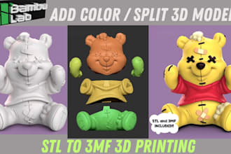prepare 3d models for multicolor ams printing stl to 3mf coloring and splitting